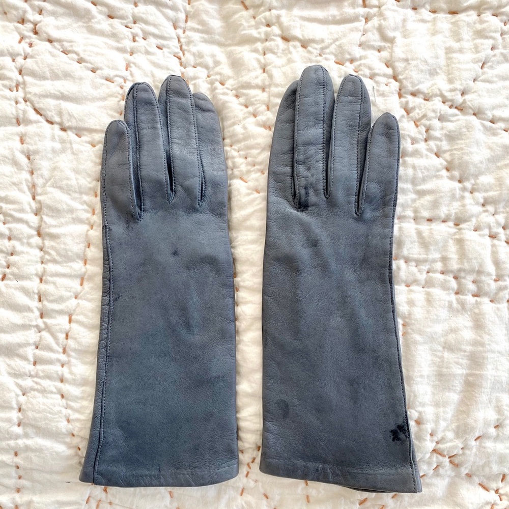 REAL Vintage Gray Leather Gloves